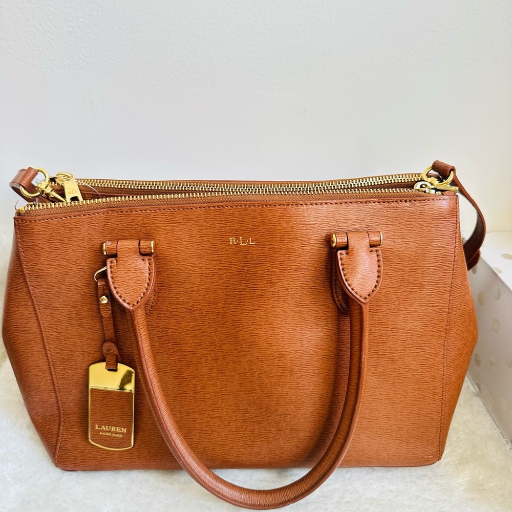 Lauren Ralph Lauren Brown Leather Satchel